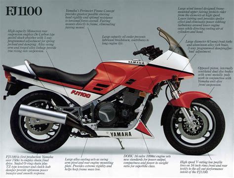 The fj is a genuine 150 mph superbike, combining a huge and immenseley strong engine with a low and fairly lightweight chassis. 1984 Yamaha FJ 1100 - Moto.ZombDrive.COM
