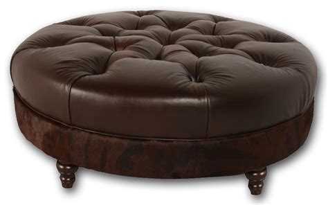 Accent chairs living room chairs : Telluride Tufted - Leather Ottoman • Leather Creations ...