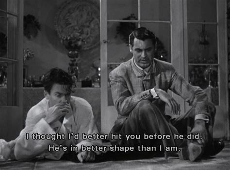 Would you mind doing something for me? Cary Grant and James Stewart in The Philadelphia Story ...