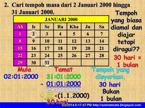 Nombor dan operasi tajuk : AZIMAT SEKOLAH RENDAH: MASA DAN WAKTU 3