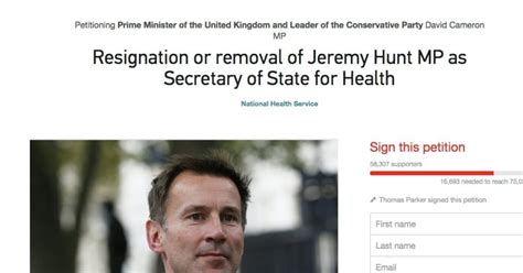 When he asked me to check his figures i found his calculations. Jeremy Hunt Petition Calling For Health Secretary's ...