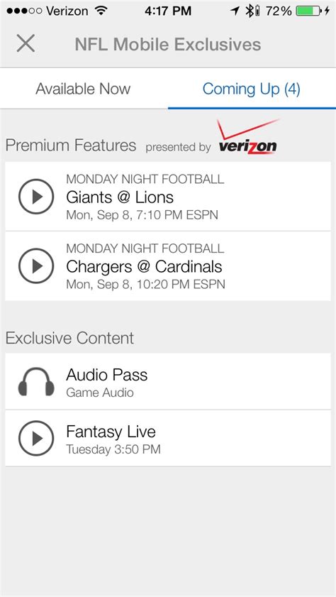 The exclusive deal between the league and verizon. How to Watch Monday Night Football Live On iPhone