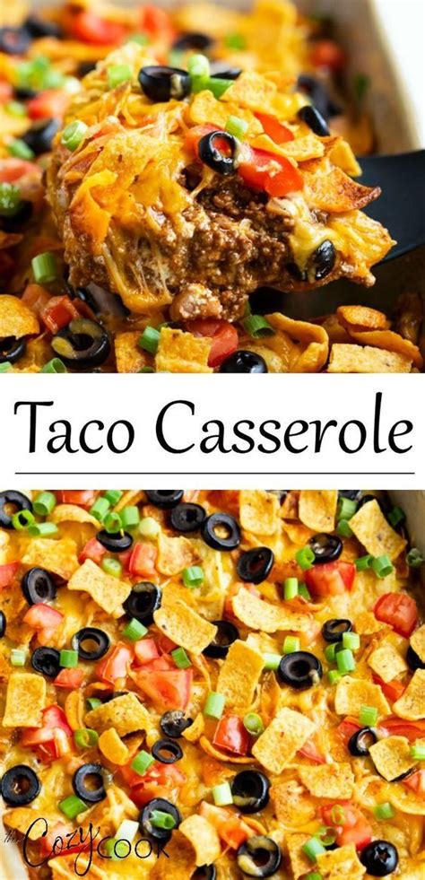 If you're looking for a new way to use ground beef, look no further than these easy, filling red sauce enchiladas. Taco Casserole in 2020 | Beef recipes easy, Ground beef ...