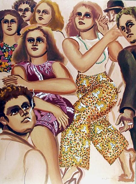 Lester johnson dancers, 1966 oil on canvas 26h x 40w in 66.04h x 101.60w cm. Lester Johnson, New York Dancers 7, Lithograph