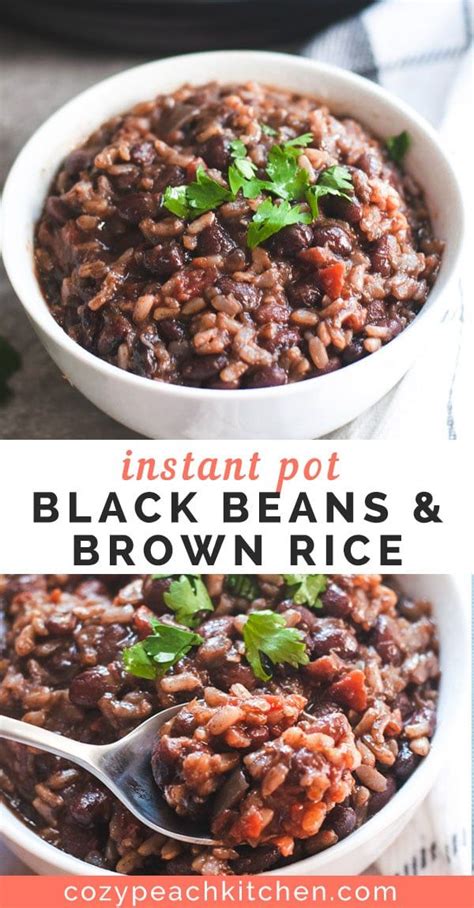 Photos of brown rice and black bean salad. Instant Pot Black Beans and Rice | Recipe | Vegan instant ...