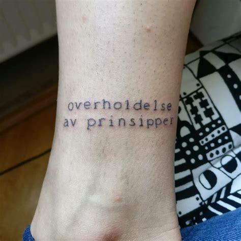 Small tattoos are great for people getting their first tattoo and those covered in tattoos with a small amount of empty space to get work done, small tattoos can also be either hidden well or displayed in the open. this small text tattoo in Norwegian, 7 RL : sticknpokes