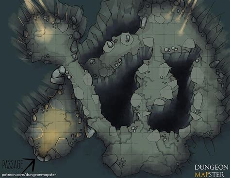 Many adventurers have tried to explore this cave. Dappled Cavern - dungeon map experimenting with lighting ...