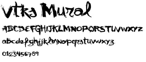 It has uppercase, lowercase, numerals, punctuation & multingual characters, also includes some opentype features like ligatures, stylistic alternate characters, & swashes. VTKS mural Font : Script Trash : pickafont.com