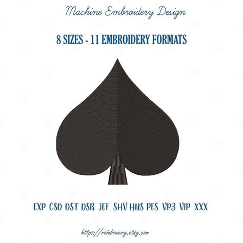 1 out of 5 stars. Spades Card Machine Embroidery Design Spade Playing Card ...