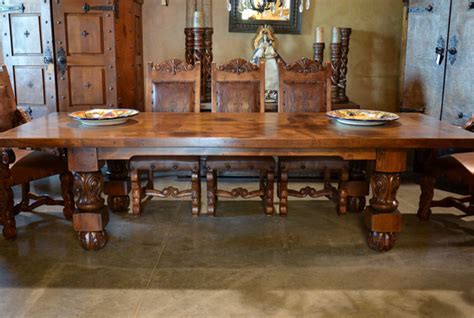 Free shipping on most dining room sets. Spanish Revival Dining Table, Carved Mesa Patona - Demejico