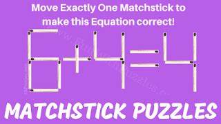 Here are easy matchstick maths puzzles for kids to train your brain. Easy Matchstick Puzzles with Answers