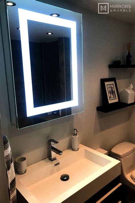 The jensen (formerly broan) flush mount cabinet does exactly that, it mounts flush to the wall surface to provide an ultra clean presentation. Lighted LED Bathroom Mirror Medicine Cabinet: 24" Wide x ...