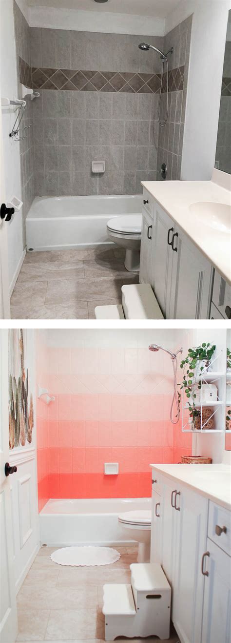 Clean the tile to remove any dirt, mildew, or soap scum using an abrasive bathroom cleaner. How to paint bathroom tile: floor, shower, backsplash ...