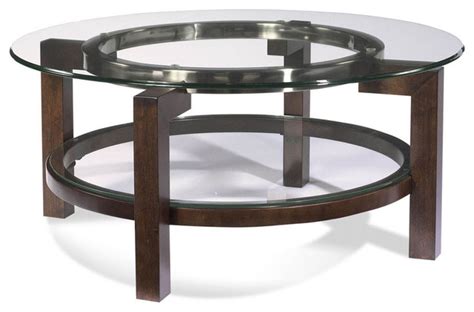 Round coffee table for living room, modern circle coffee tables wood cocktail table with wooden top & metal frame, sturdy and stylish, 31.5 inch, white 4.8 out of 5 stars 47 $115.99 $ 115. Bassett Mirror T1705-120 Oslo Round Glass Top Cocktail ...