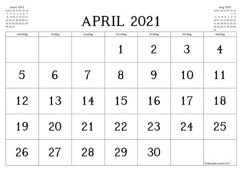 Skicka instruktion för återställning av lösenord. Skriv ut kalender, glidflygplan, planering för poster i april 2021 - A4, A3 och A5 format i PDF ...