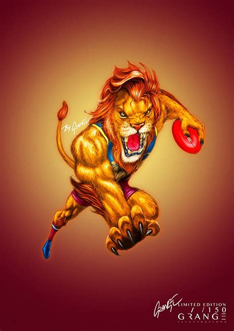 View 10 brisbane lions pictures ». Brisbane Lions-The Courageous Lion' Print by Grange Wallis ...