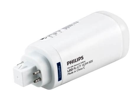 A relatively new option is the electronic ballast compatible led fluorescent replacement tubes. Philips 10.5W 4 Pin Vertical 3500K G24q LED Bulb, Ballast ...