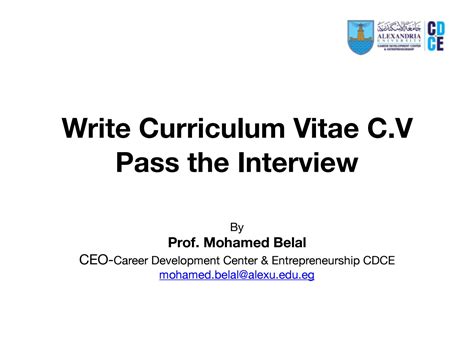 Supervised 22 ba theses, 9 ma theses, and 2 phd dissertations. Write Curriculum Vitae C.V Pass the Interview by Mohamed ...