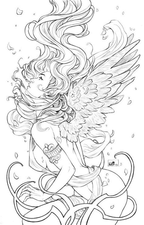 See more ideas about adult coloring pages, coloring pages, adult coloring. Get This Angel Fantasy Coloring Pages for Adults FC654B