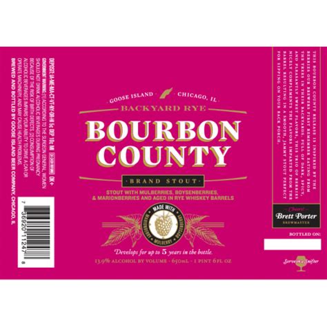 The history of stout is as clear as a glass of good black stuff. Bourbon County Brand Stout Backyard Rye - Goose Island ...