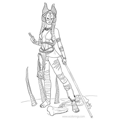 About ahsoka tano from star wars coloring page. Ahsoka Tano Coloring Pages from Star Wars The Clone Wars - XColorings.com
