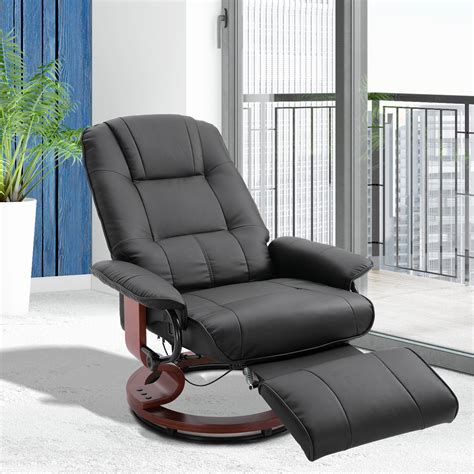 Churchill leather recliner with nailheads. HOMCOM Faux Leather Adjustable Manual Traditional Swivel ...