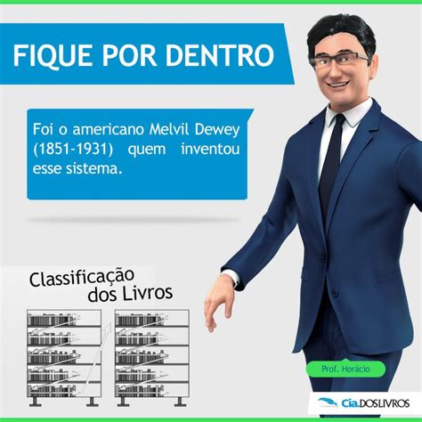 A classificação decimal de dewey ( ddc ), coloquialmente o sistema decimal de dewey , é um sistema de classificação de biblioteca proprietário publicado pela primeira vez nos estados unidos por melvil dewey em 1876. #ProfHoraciocomenta como é feita a classificação de livros nas bibliotecas! ;-) E ...