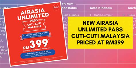 You may search for your travel destinations and make reservations online, choose your oversea trips and even plan for your special functions with us at your favourite hotels or resort. 【Promotion】New AirAsia Unlimited Pass Cuti-cuti Malaysia ...
