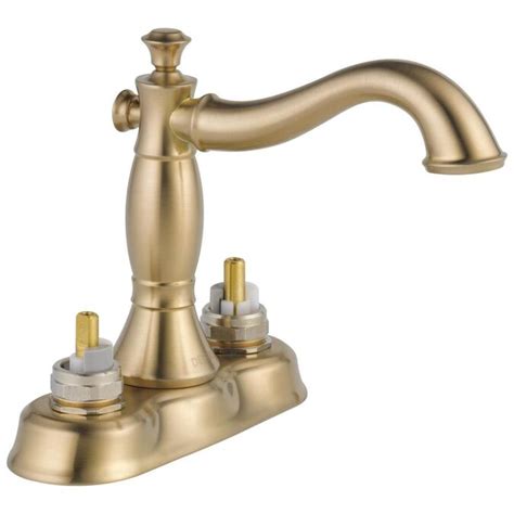 The plumber was coming to do all the hookups, and i still hadn't found a drinking faucet that matched the shape and finish of our sink faucet, the delta trinsic in champagne bronze.. Delta Cassidy Champagne Bronze 4-in Centerset WaterSense ...