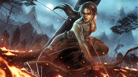 women, Fantasy Art, Lara Croft, Tomb Raider, Artwork, Dirty, Fighting Wallpapers HD / Desktop ...