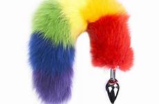 rainbow plug tail sex butt anal fox erotic toys women animal toy men quality high colorful aliexpress hot metal adult