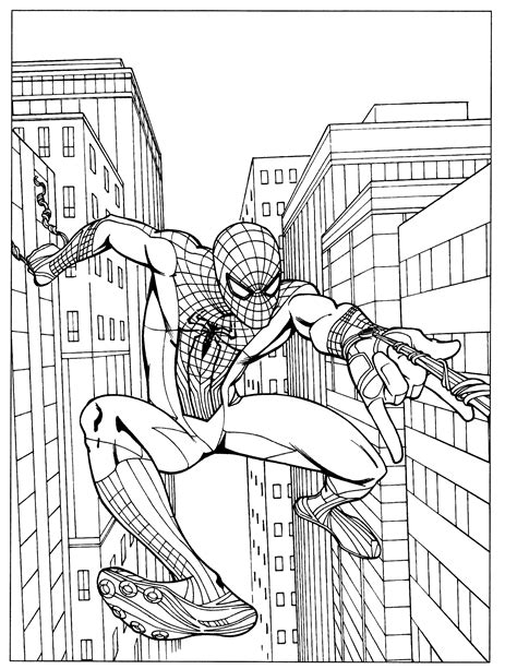 Super hero spiderman coloring in pages. Spiderman #78663 (Superheroes) - Printable coloring pages