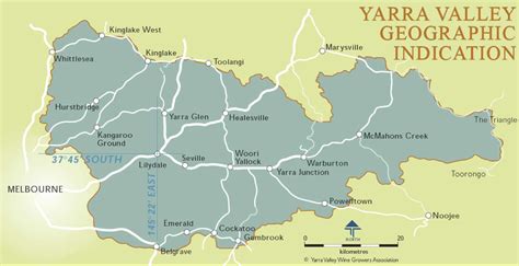 Bottle of water additional charge. Yarra Valley Wineries Map - Winery Restaurants Maps