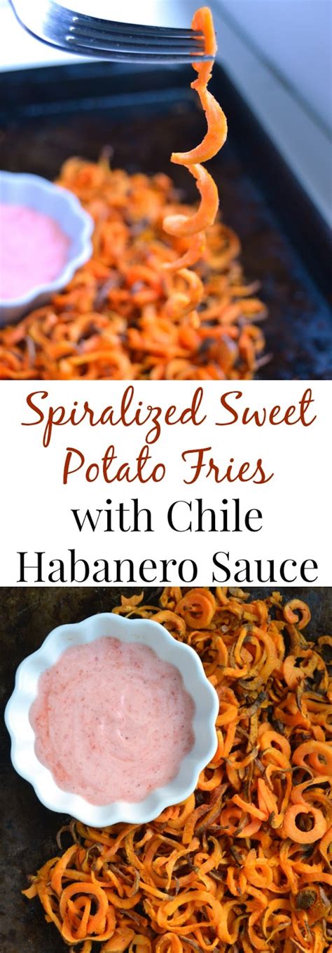 More new recipes for sweet potato fries. Spiralized Sweet Potato Fries with Chile Habanero Sauce ...