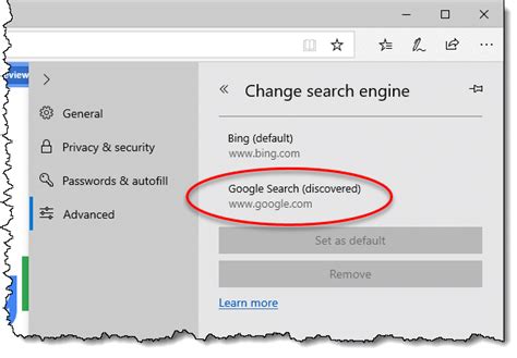 Scroll down and click on advanced settings. How to Change the Default Search Engine in Microsoft Edge ...