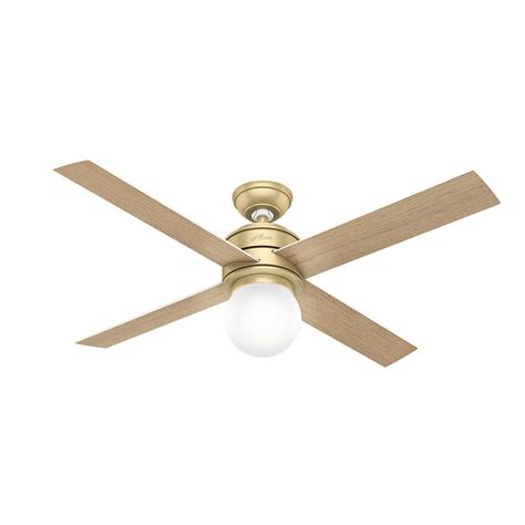 What is the most common feature for hunter ceiling fans? Hunter - 59320 - 52`` Ceiling Fan w/Light - Modern Brass ...