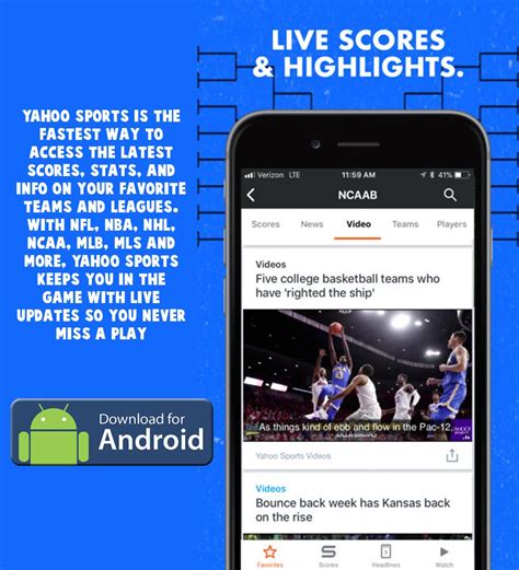 With nba, nfl, nhl, ncaa, mlb, mls and more, yahoo sports keeps you updated on all the football, basketball, baseball, and soccer action happening right now. Yahoo Sports - Android App - US | Team player, Video team ...