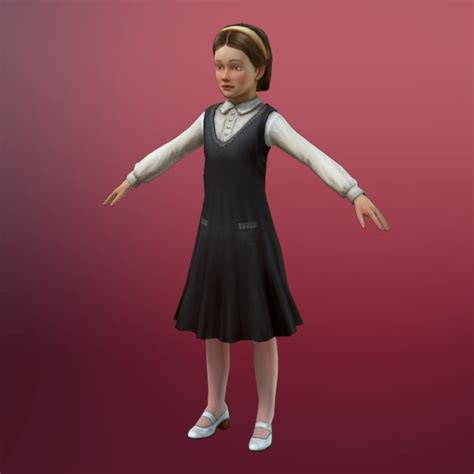 Available for free download in.obj formats. little girl 3d obj