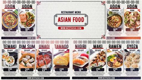 Brand new delicious restaurant menu! Check out Asian Restaurant Menu here: https://motionarray ...