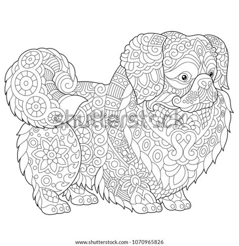 Pekingese cat breeds animal crafts dogs coloring book pages best dogs cat cards dog pattern dog coloring page. Coloring Pages Pekingese Japanese Chin Dog Stock Vector ...