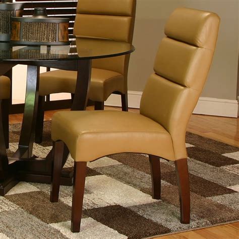 Recliner chairs are finished with dyed leathers, synthetics, and woods. Adele Dining Room Set W/ Caramel Chairs Cramco | Furniture ...