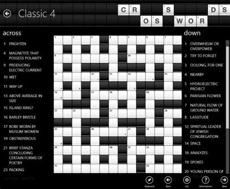 Crossword help, clues & answers. Windows 8 Crossword Puzzle App