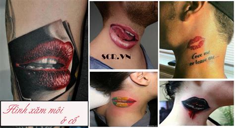 Hình xăm đẹp cho nam. Hình Xăm Môi Ở Cổ Đẹp Nhất ️ Tattoo Cái Môi Nam Nữ