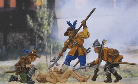 Haben se die bauern überfallen,holzscheit ins maul und dann immer kräftig rein mit der jülle! Kupferstich Sammlung Ausstellung Zinnfiguren Diorama Dioramen