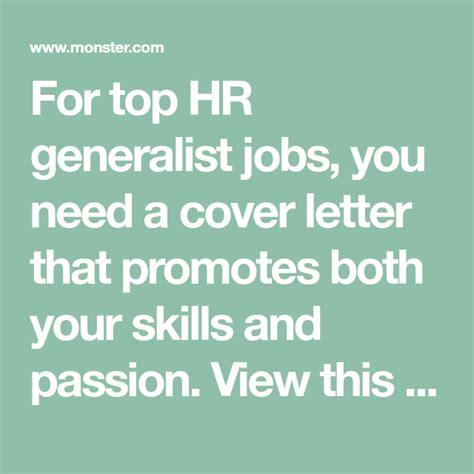 Do cover letters matter for human resources generalist resumes? HR generalist cover letter | Cover letter, Cover letter ...