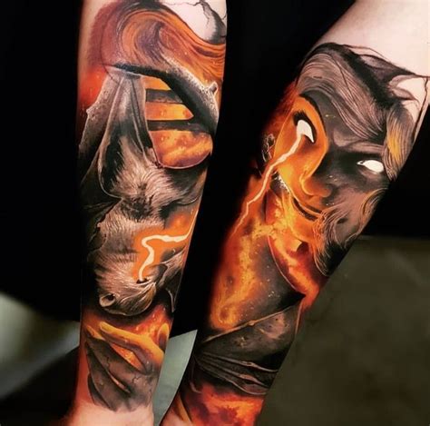 Sake tattoo crew on instagram: Lightening and fire tattoo done by @benji_roketlauncha in Australia | www.otziapp.com | Tattoos ...