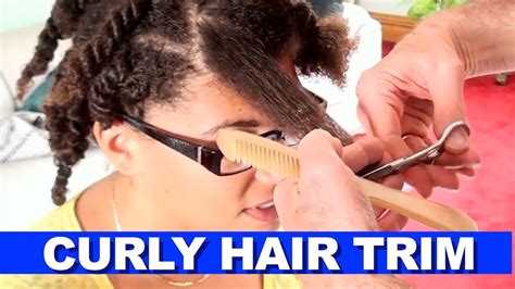 That wavy fringe can be textured and styled with light hair wax products for a natural, matte finish. Curly Hair Trim | How to Cut Curly Hair | Trim Split Ends ...