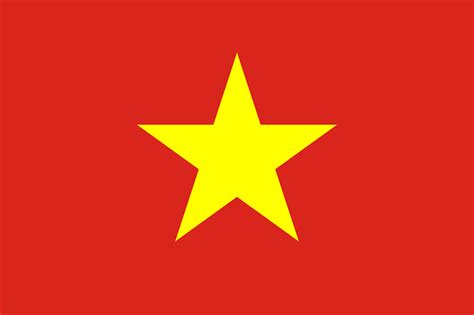 Stolz leuchtet sie in tiefen rot mit goldenem stern in zentrum des rechteckigen tuches. Vietnam Flagge - fremdenverkehrsbuero.info