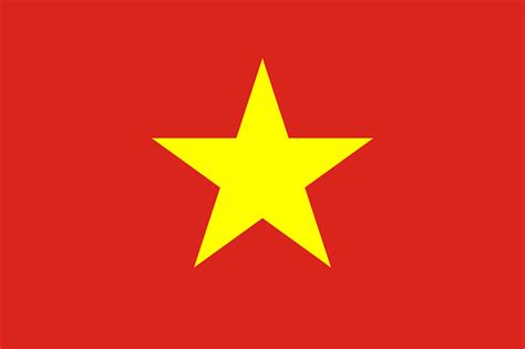 Stolz leuchtet sie in tiefen rot mit goldenem stern in zentrum des rechteckigen tuches. Vietnam Flagge - fremdenverkehrsbuero.info
