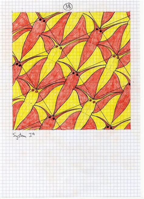 Escher coloring page from tessellations category. Pin en Coloring and Doodling